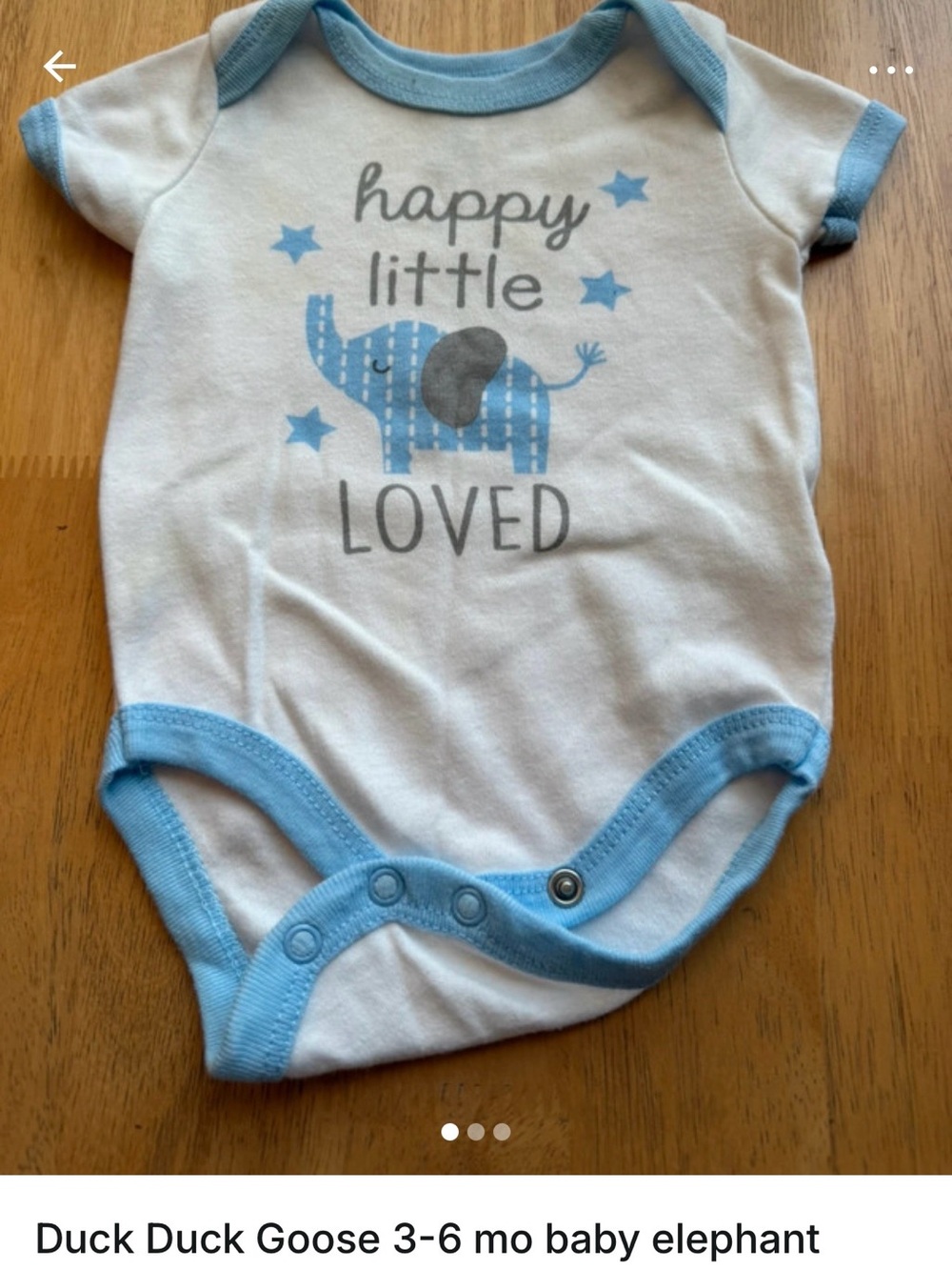 Baby One-Piece Bodysuit - Blue and White "Happy Little Loved"